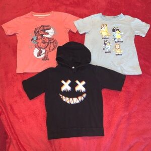 Kids Short Sleeve Graphic Tees - Black, Red, Blue